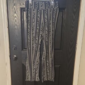 No Boundaries Monochrome Patterned Flare Pants